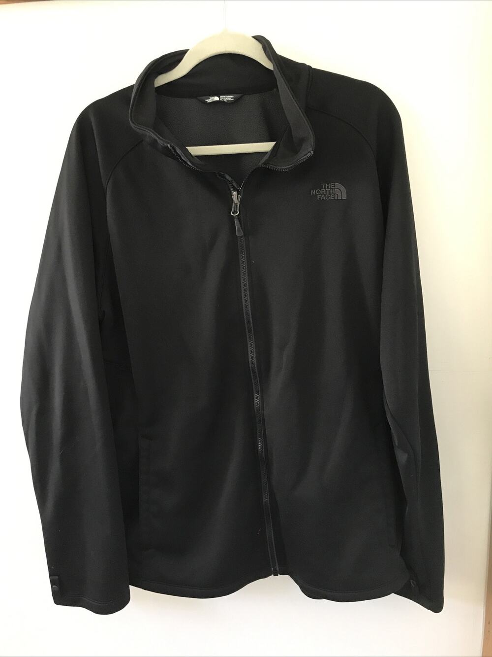 North Face Mens Black Performance Fleece Full Zip Up Jacket Coat XL 52" Chest